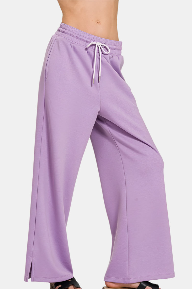 Lavender Scuba Drawstring Pants