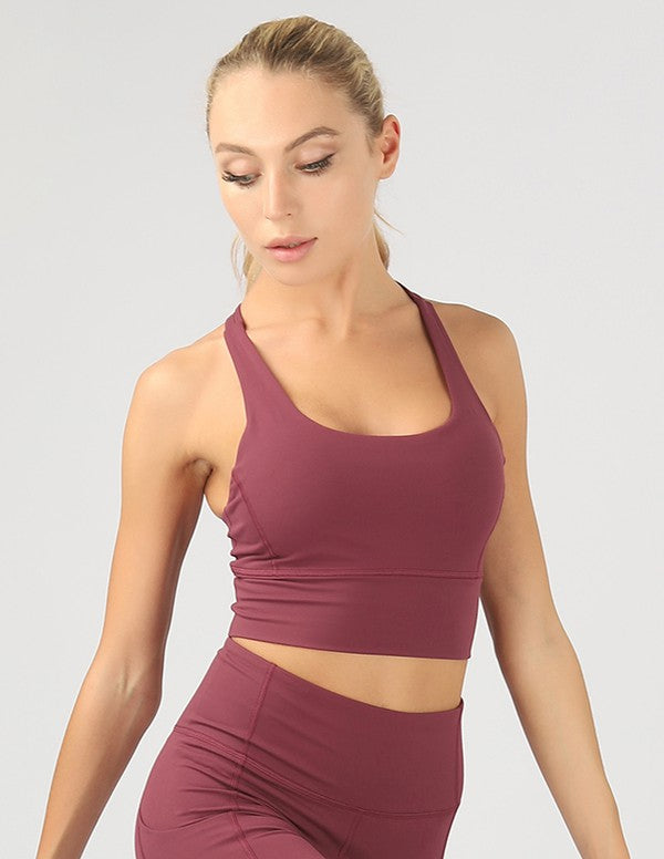 Strappy Back Active Crop Top With Removable Pad