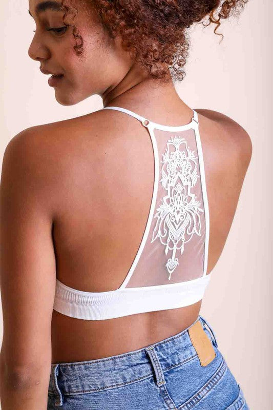 Tattoo Mesh Racerback Bralette – Lavender Latte Boutique