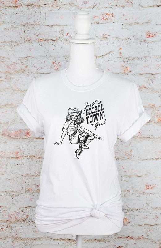 Plus Just A Small Town Girl Cowgirl Graphic Tee