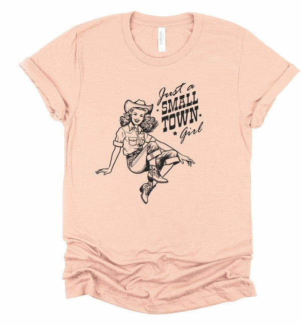 Plus Just A Small Town Girl Cowgirl Graphic Tee