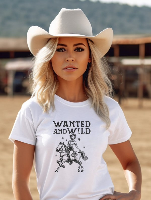 Plus Wanted and Wild Cowgirl Graphic Tee