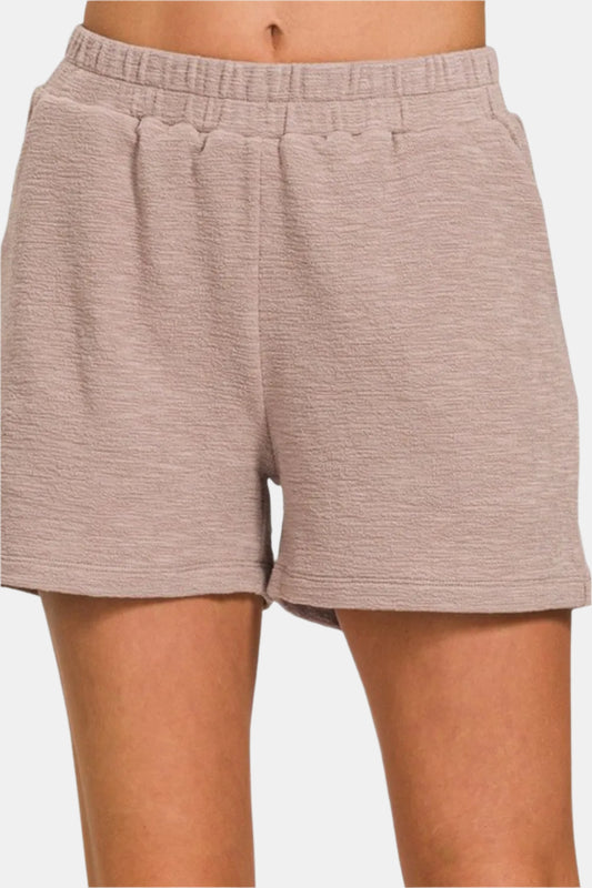 Ash Mocha Cotton Slub Shorts