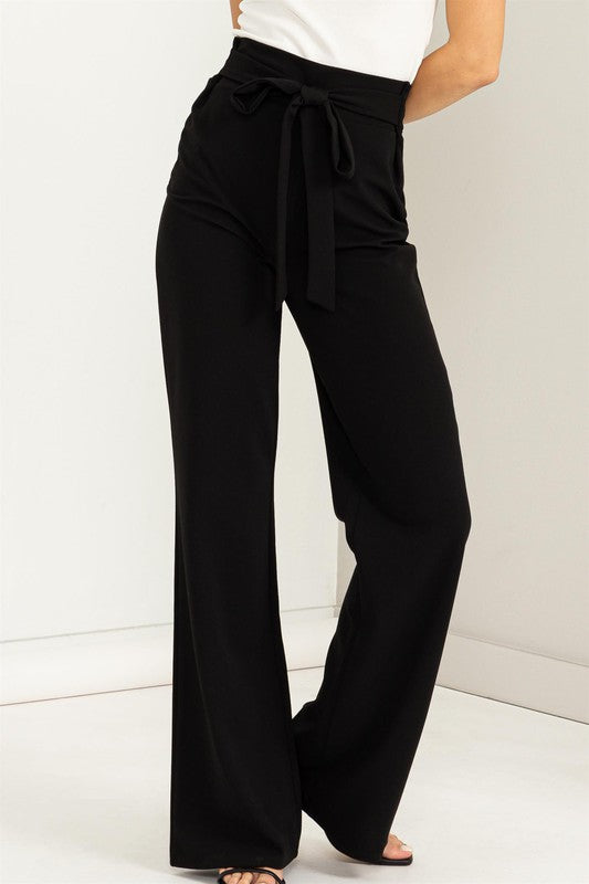 High-Waisted Tie Front Flared Pants