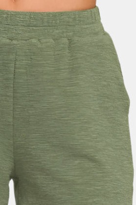 Light Olive Cotton Slub Shorts