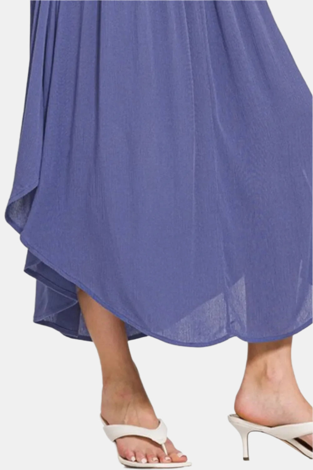 Marlin Woven Crinkle Smocked Waist Maxi Skirt W Pockets