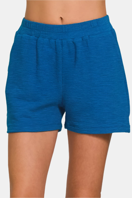 Classic Blue Cotton Slub Shorts