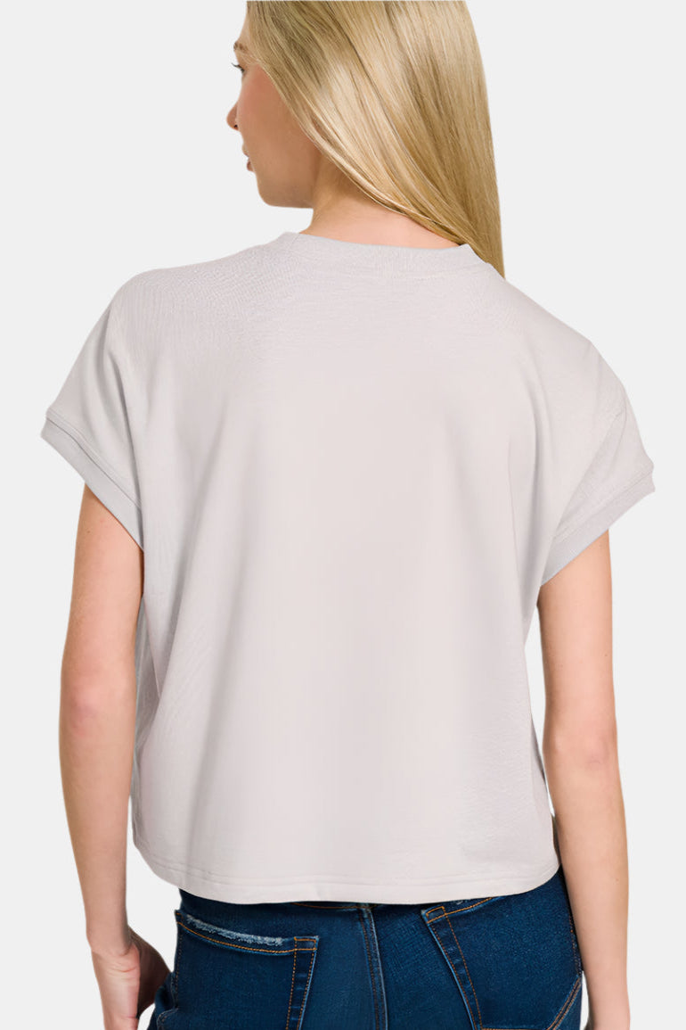 Black Premium Cotton Relaxed Crop Tee