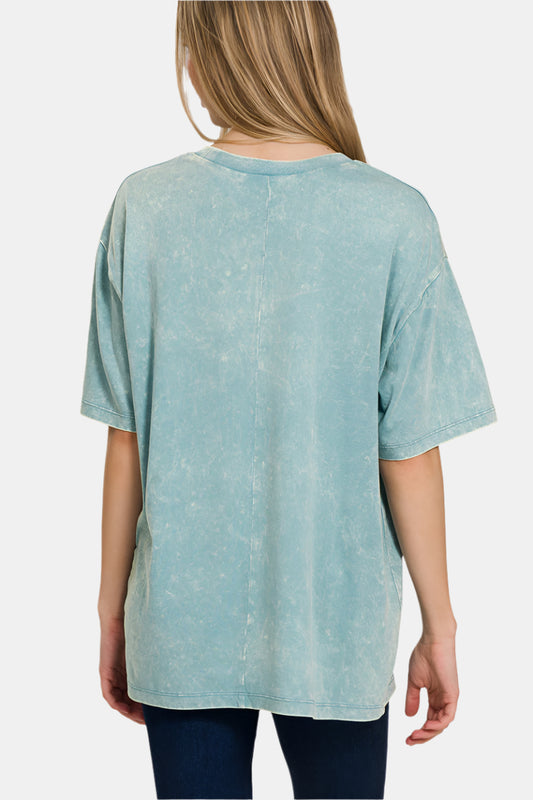 Blackberry Washed Short Sleeve Top