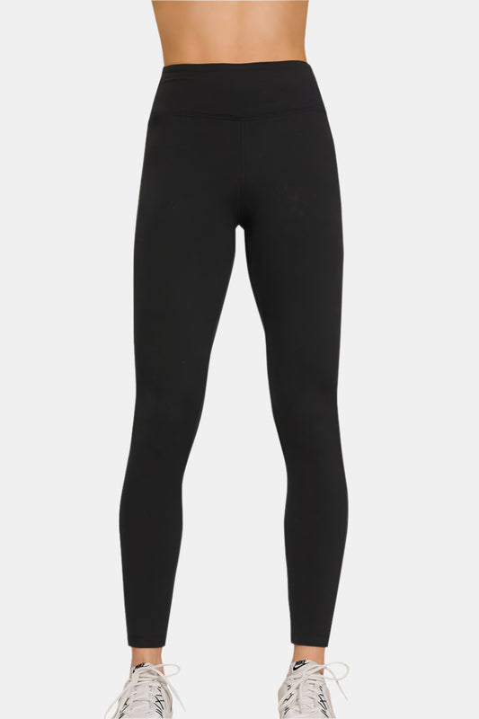 Black Microfiber Waistband Leggings