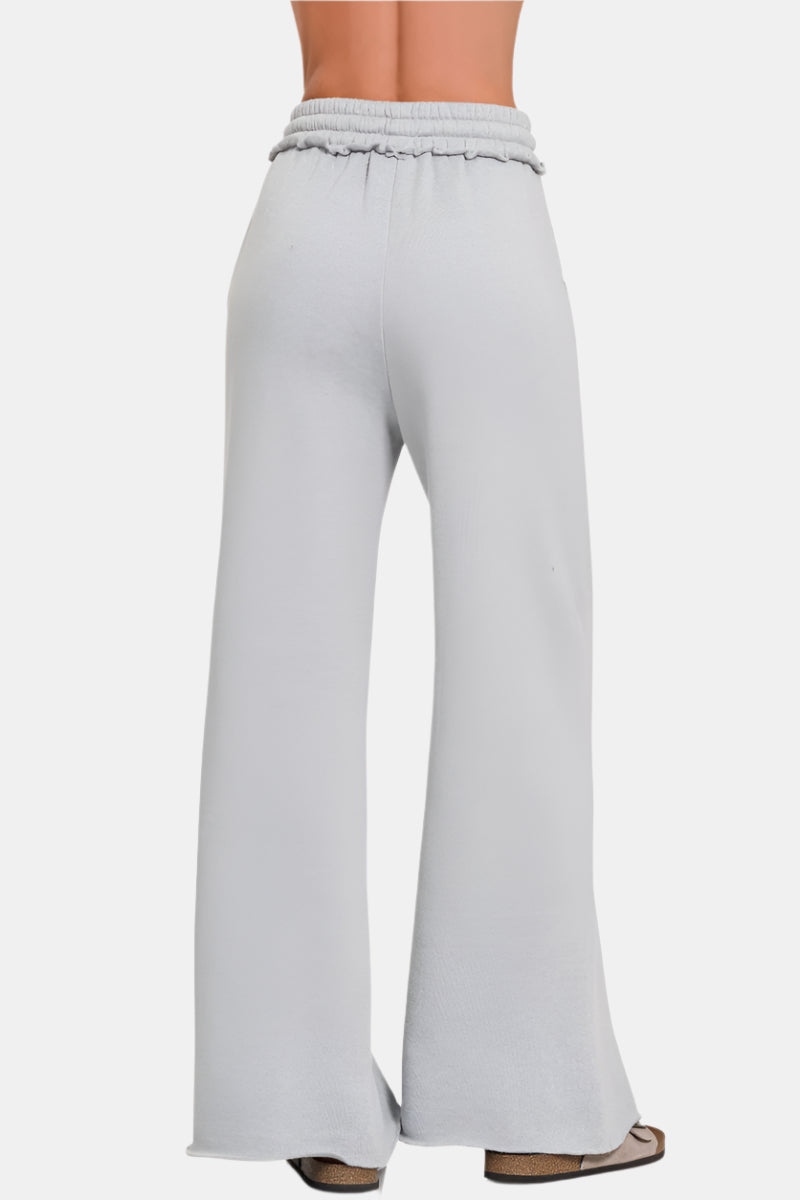 Black Fleece Exposed Seam Wide Leg Sweatpants