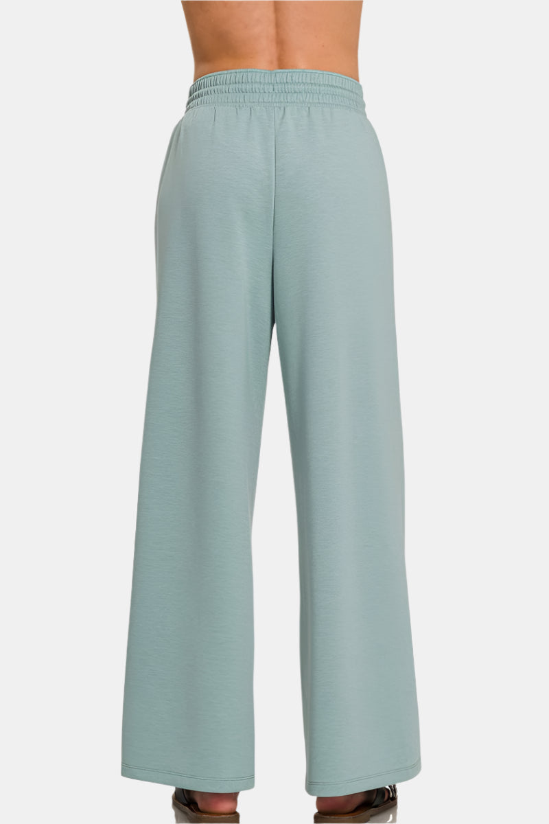 Dusty Blue Scuba Drawstring Pants