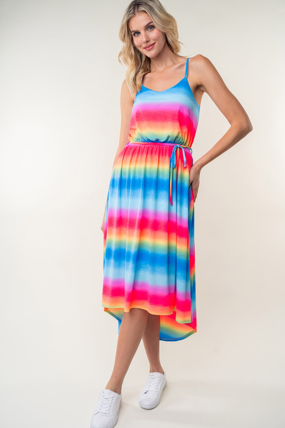 Ombre Stripe Midi Cami Dress