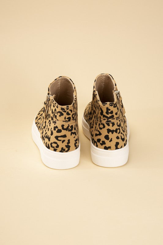 ROUTE High Top Leopard Sneakers