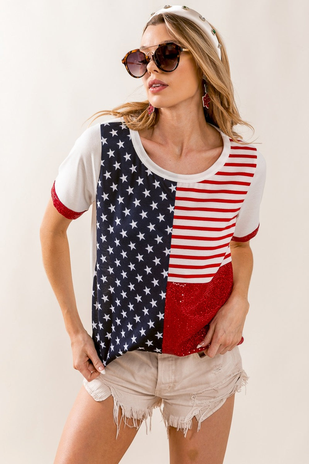 Stars & Stripes Sequin T-Shirt