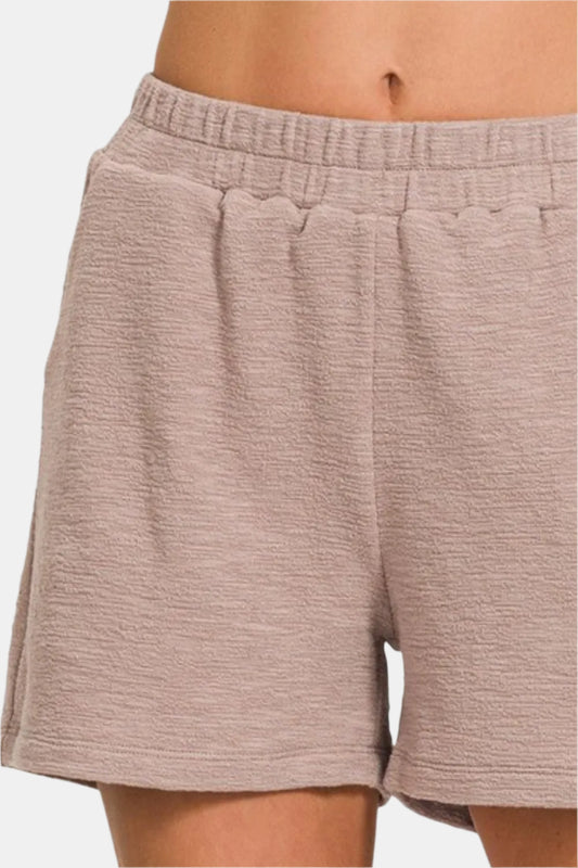 Ash Mocha Cotton Slub Shorts