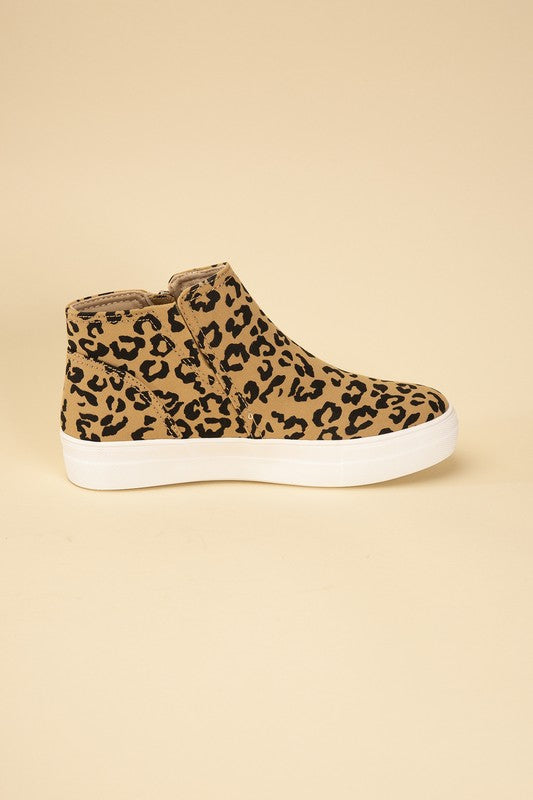 ROUTE High Top Leopard Sneakers