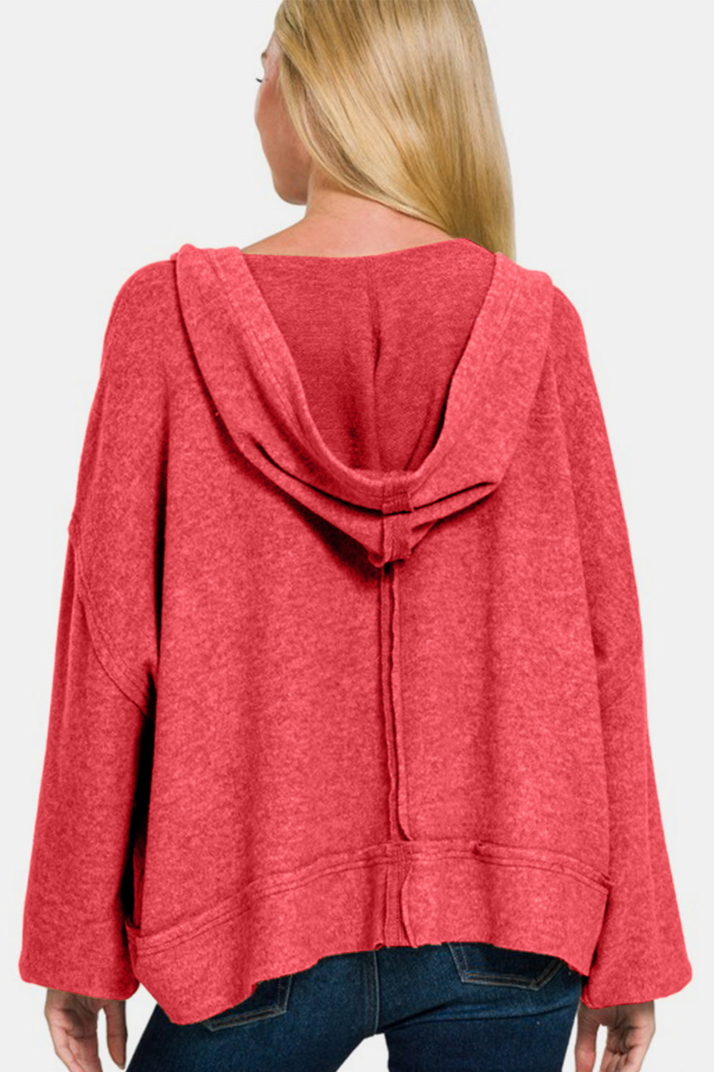 Brushed Hacci Balloon Sleeve Hoodie