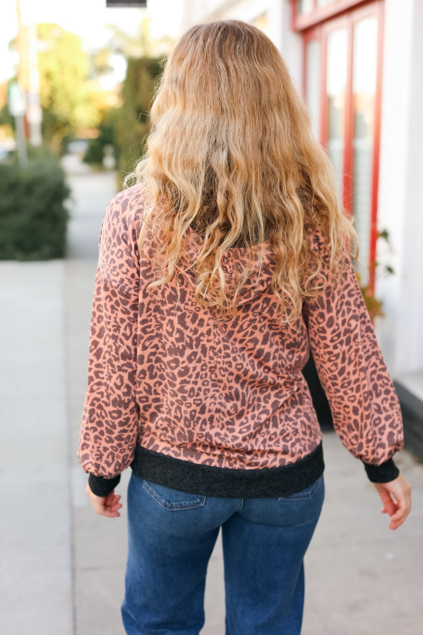 Animal Print French Terry Zip Up Hoodie