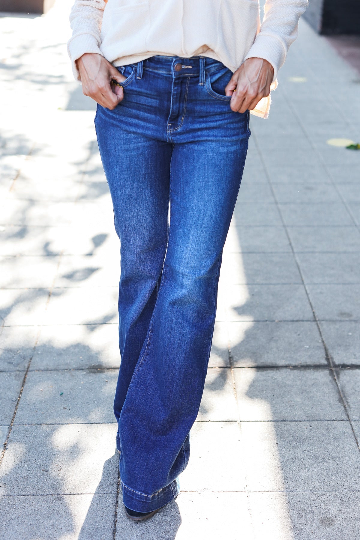 Medium Wash High Rise Flare Jeans