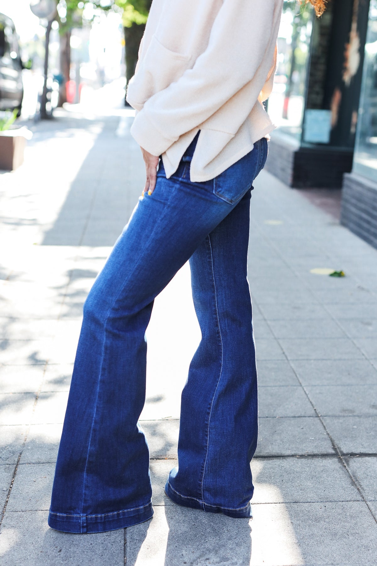 Medium Wash High Rise Flare Jeans