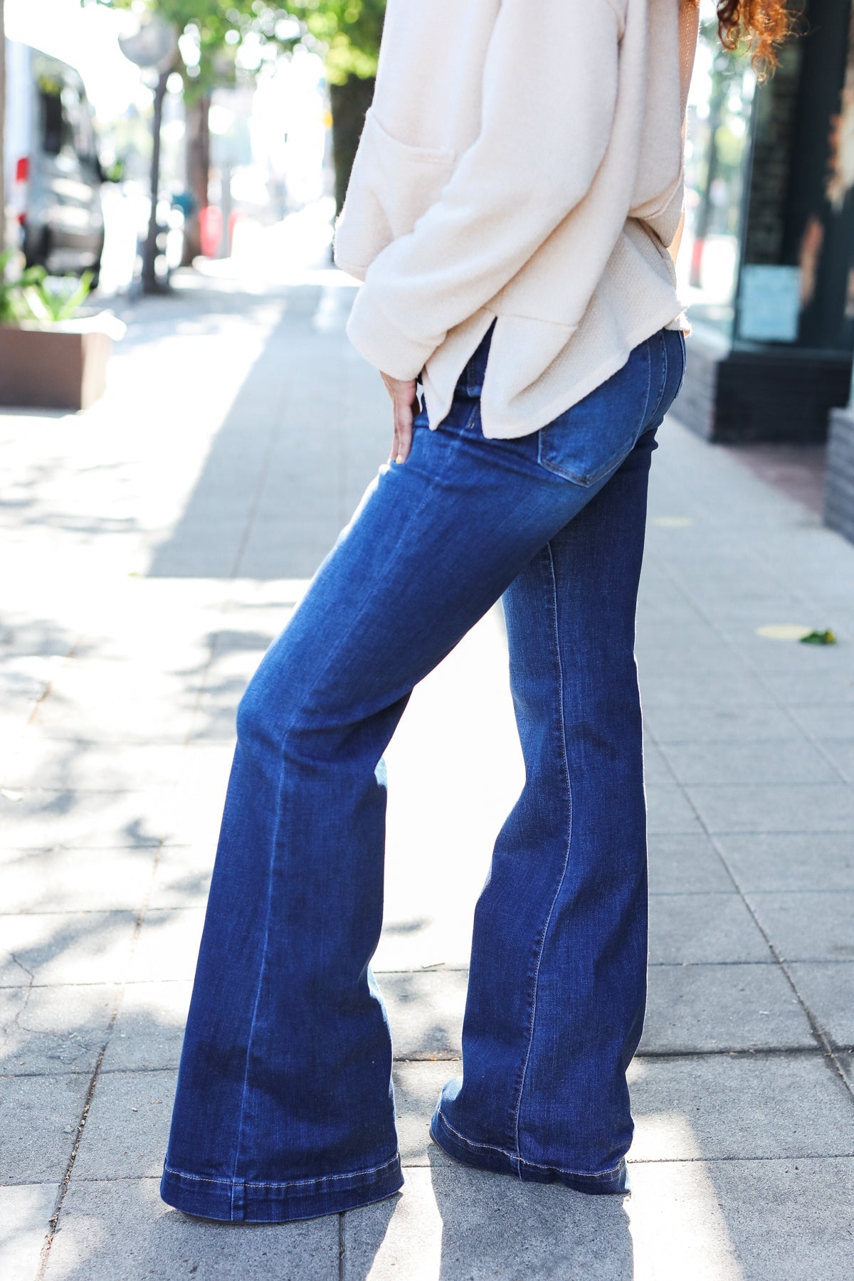 Medium Wash High Rise Flare Jeans