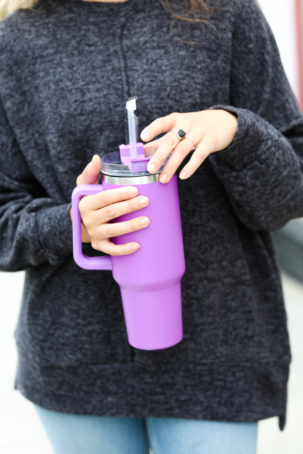 Purple Insulated 38oz. Tumbler with Straw