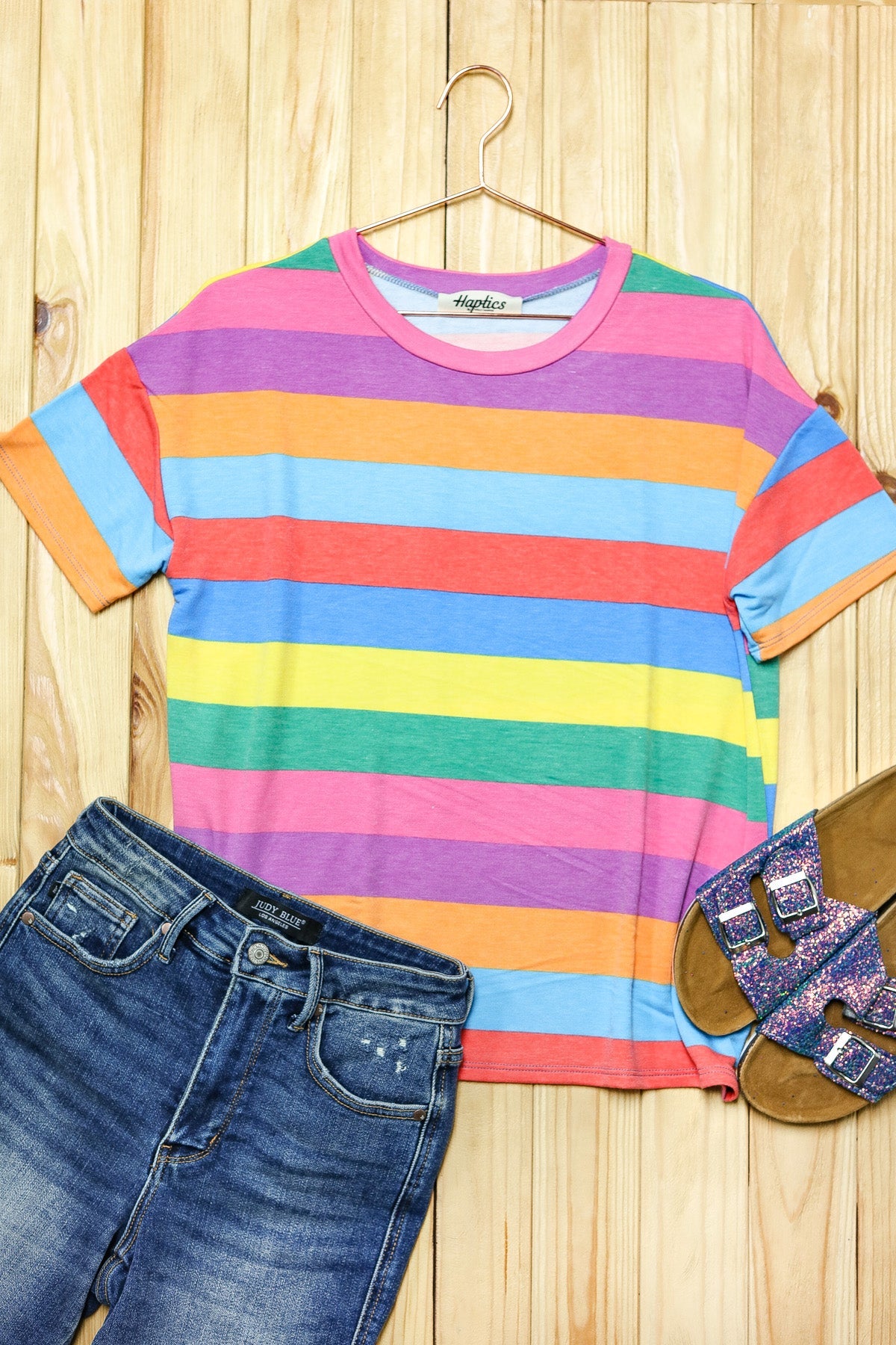 Multicolor Stripe Terry Top