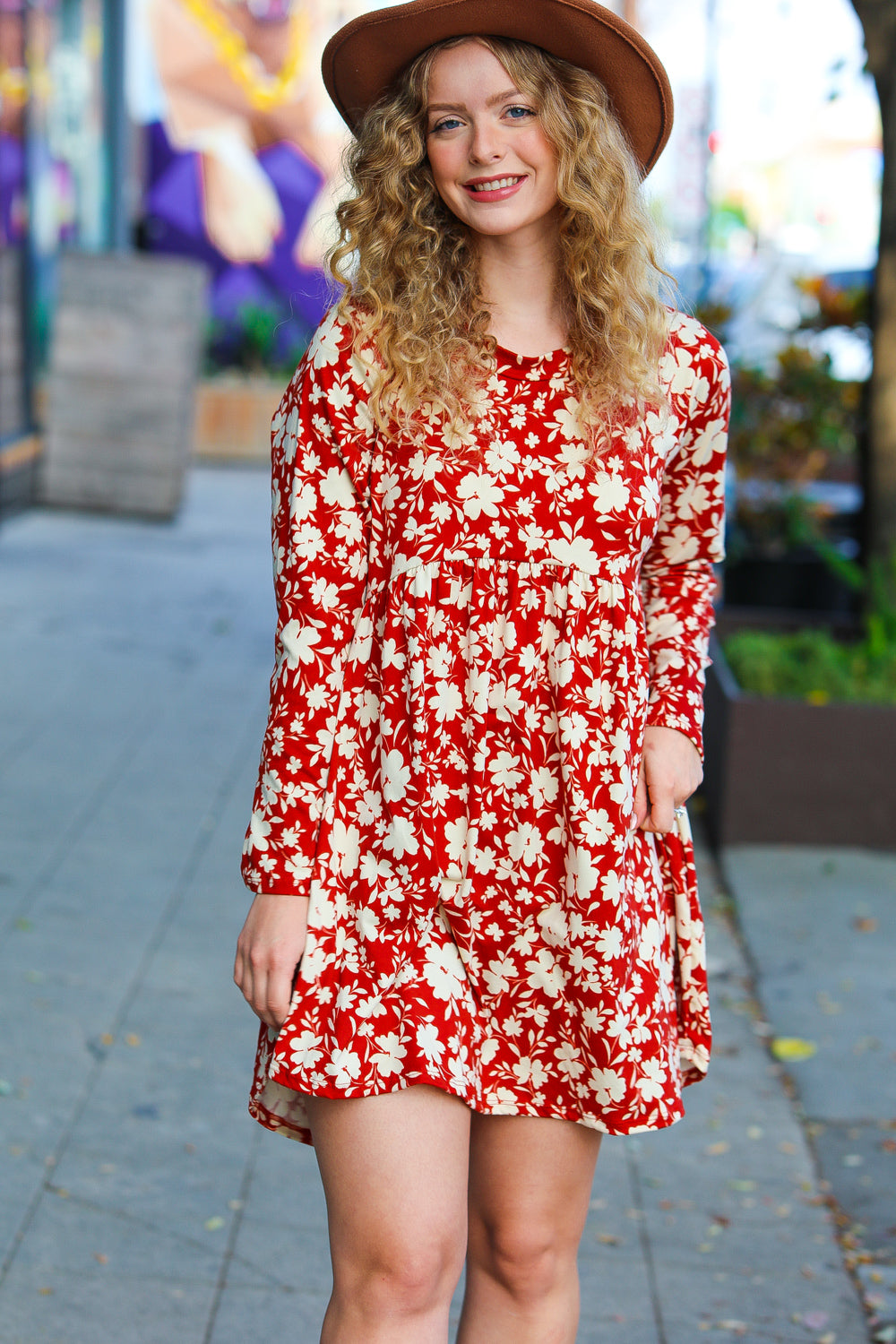 White long sleeve top babydoll dress