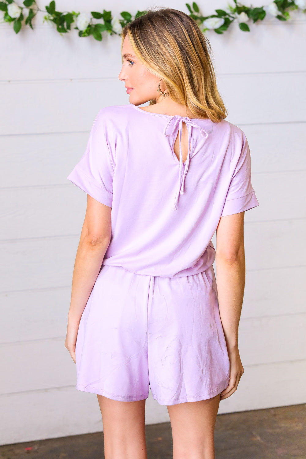 Lavender Brushed DTY Romper with Pockets