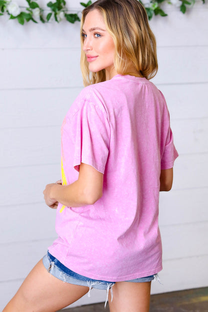 Pink America Leopard Bolt Graphic Tee