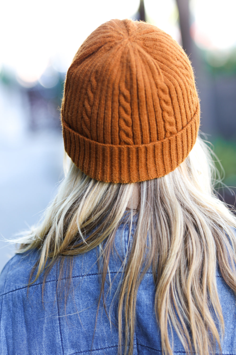 Mustard Cable Knit Beanie