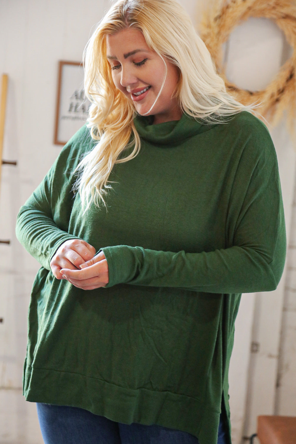 Hunter green cashmere on sale sweater