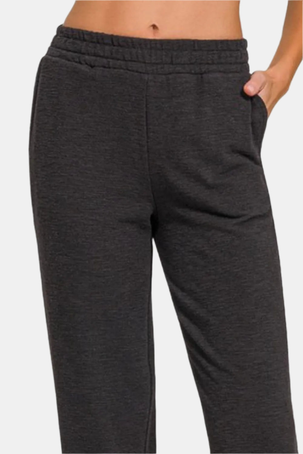 Black Cotton Slub Jogger Pants