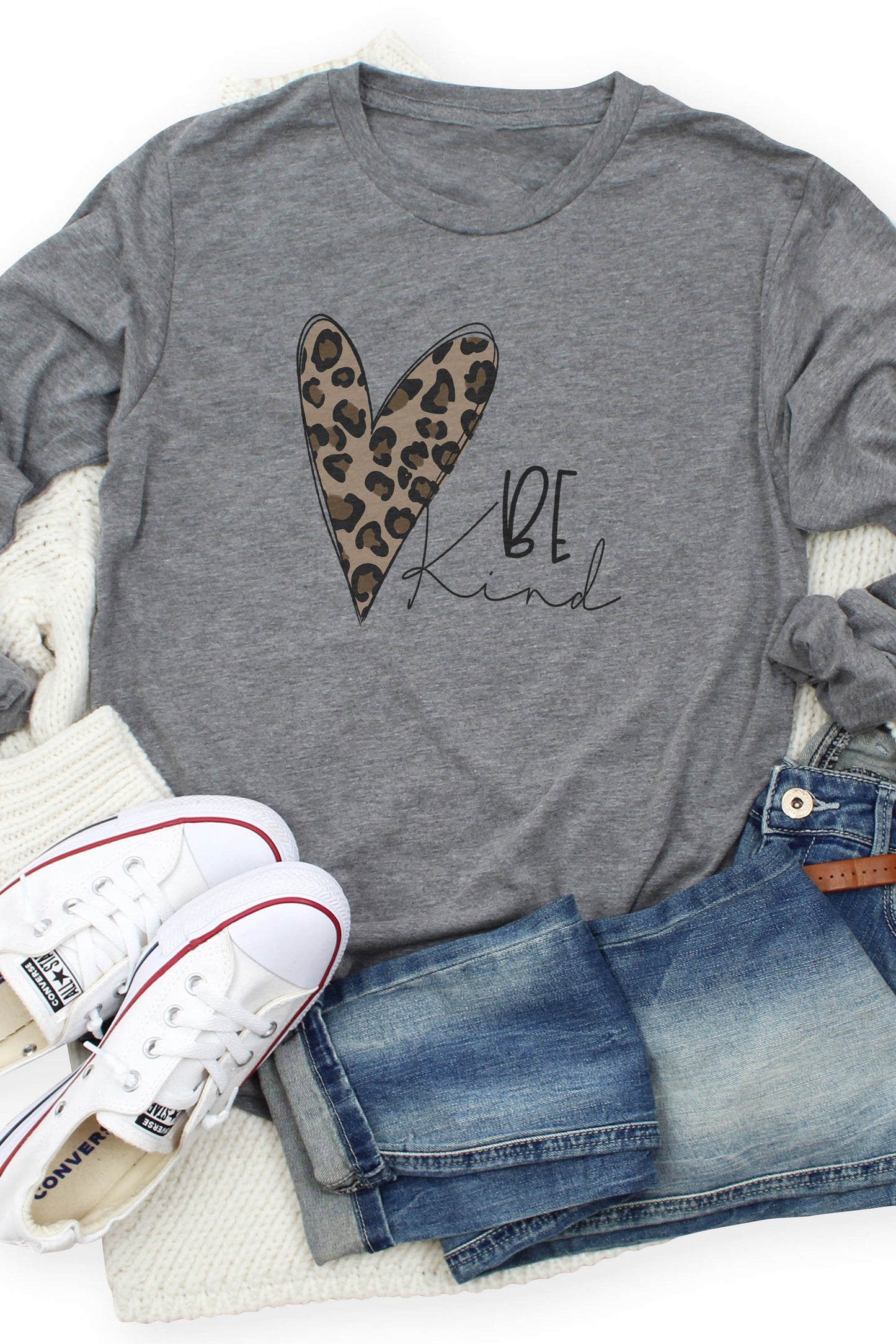 Be Kind Leopard Long Sleeve Top