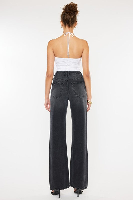 Grey Ultra High Rise 90's Flare Jeans