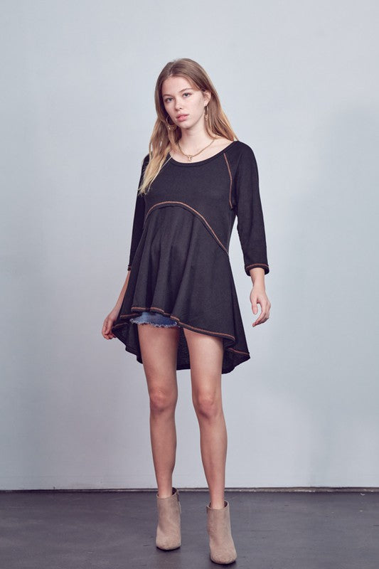 Thermal Hi Low Babydoll Tunic