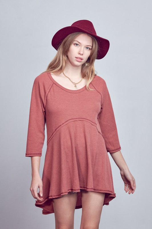 Thermal Hi Low Babydoll Tunic