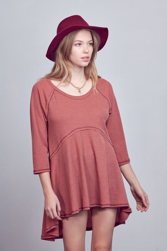 Thermal Hi Low Babydoll Tunic