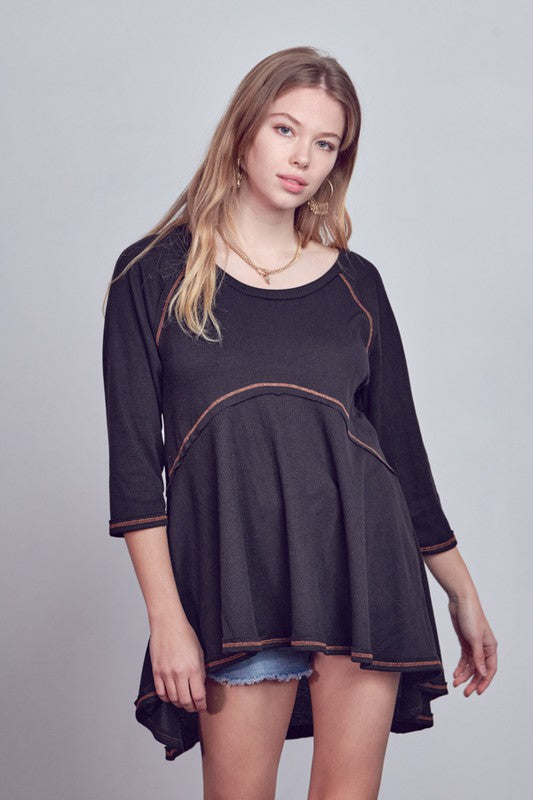 Thermal Hi Low Babydoll Tunic