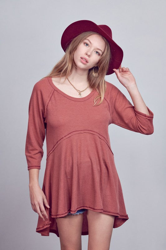 Thermal Hi Low Babydoll Tunic