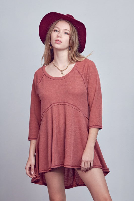 Thermal Hi Low Babydoll Tunic