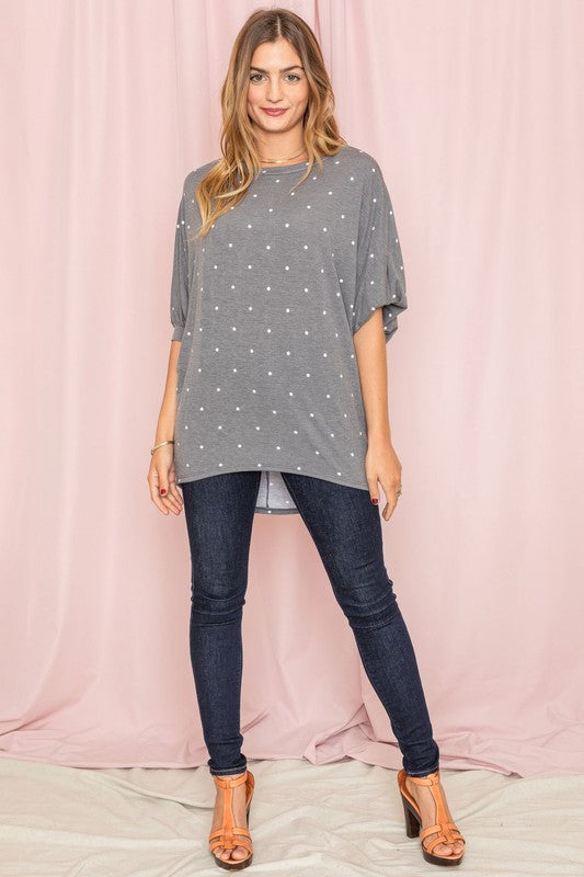 Polka Dot Dolman Tunic