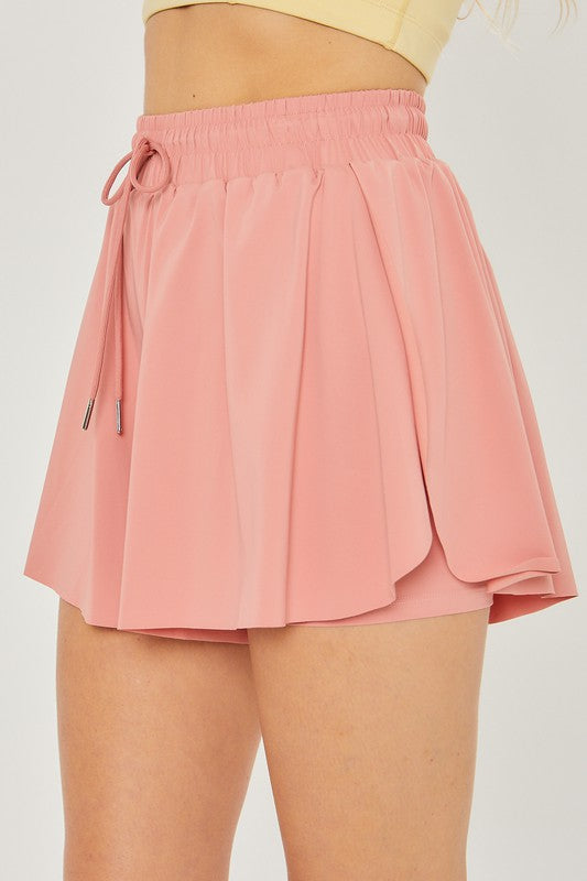 Active Pleated Drawstring Shorts