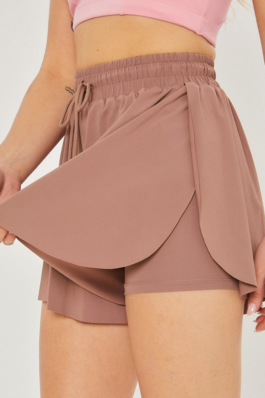 Active Pleated Drawstring Shorts