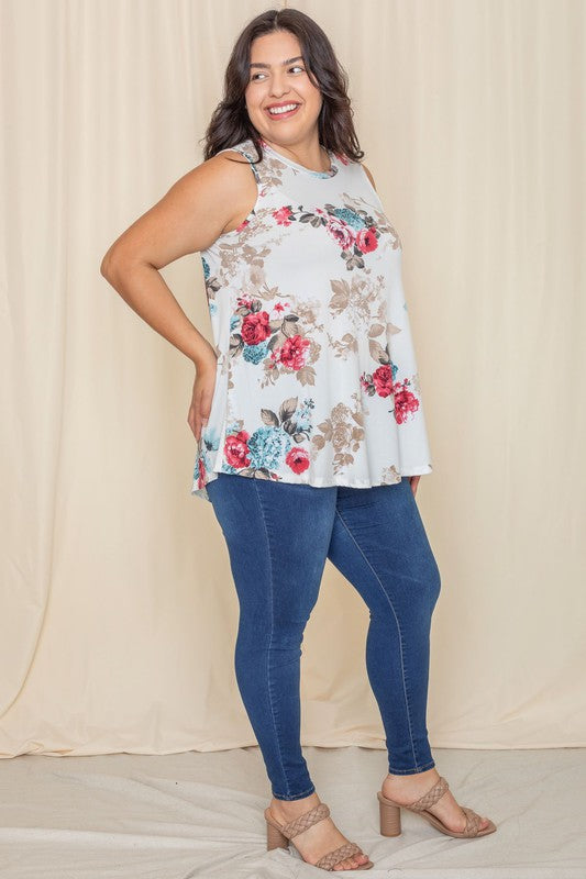 Plus Floral Swing Tunic Tank