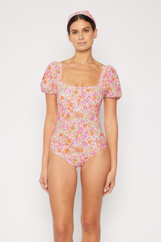 Floral Puff Sleeve One-Piece