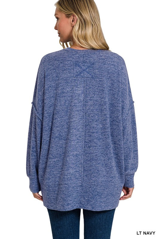 Brushed Melange Hacci Oversized Sweater