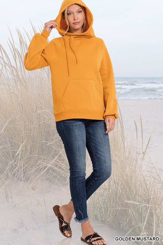 Side Hoodie Sweatshirt With Kangaroo Pocket