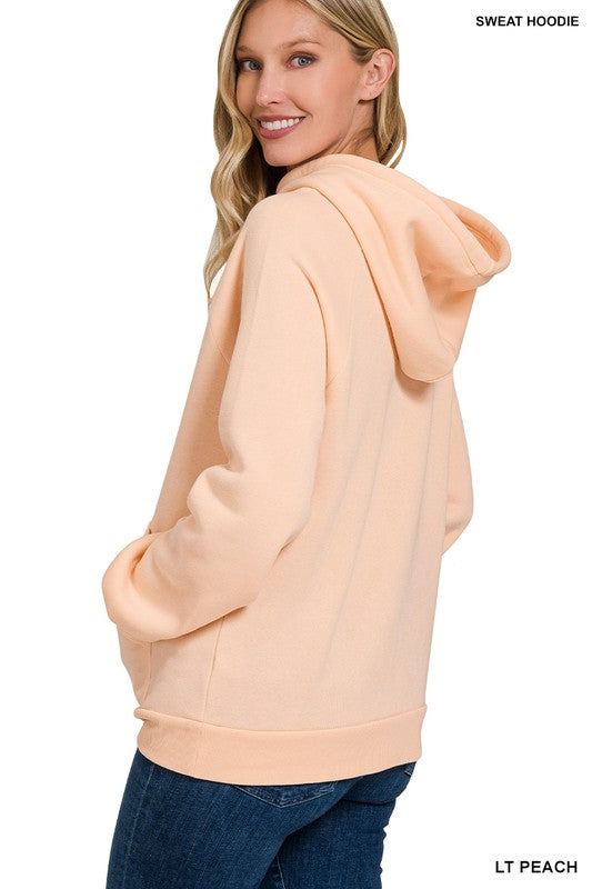 Side Hoodie Sweatshirt With Kangaroo Pocket